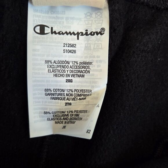 Vintage Champion Reverse Weave Sweatpants 2XL XXL Black Warmup Thick Joggers Y2K - Picture 6 of 13